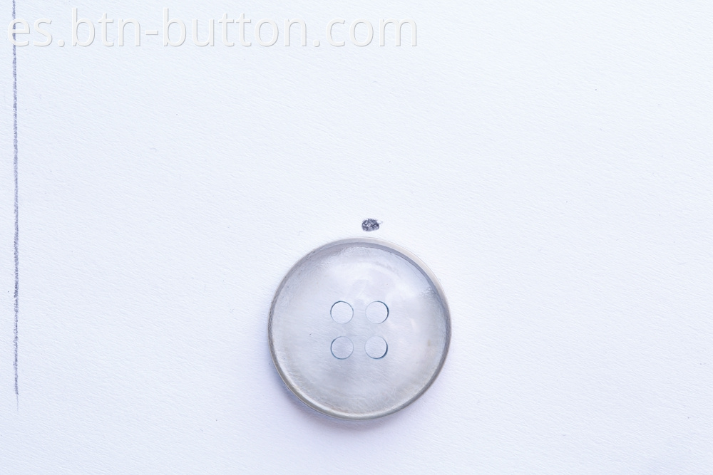 Transparent resin buttons